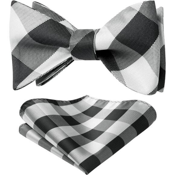 Bow Ties for Men 01-black / White - Picture 1 of 6